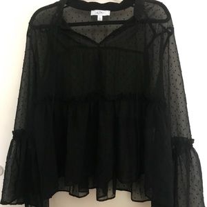Sheer black blouse